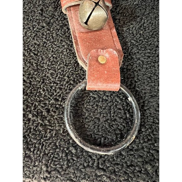 Vintage Leather Strap With Brass Sleigh Jingle Christmas Bells C3 - Picture 2 of 4
